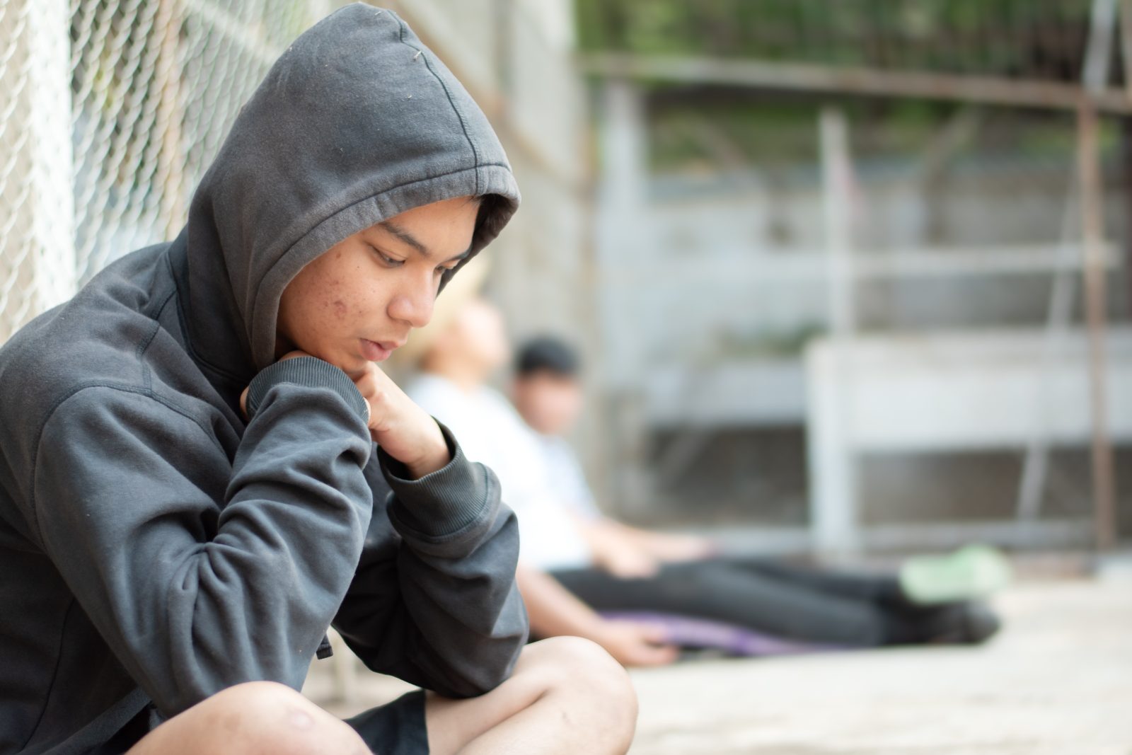 A youth engaging with growth content in secure care.